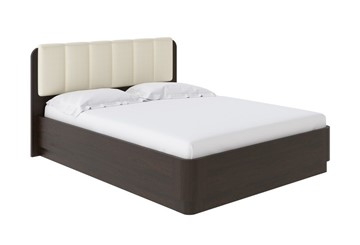 Двуспальная кровать с механизмом Wood Home 2 160х200, Экокожа (Венге (сосна) с брашированием/Молочный перламутр) в Тюмени
