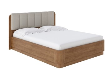 Кровать с подъемным механизмом Wood Home 2 160х200, Микрофибра (Антик (сосна) с брашированием/Diva Нюд) в Тюмени