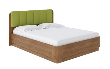 Кровать с подъемным механизмом Wood Home 2 160х200, Рогожка (Антик (сосна) с брашированием/Тетра Яблоко) в Тюмени