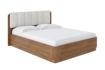 Двуспальная кровать с механизмом Wood Home 2 160х200, Велюр (Антик (сосна) с брашированием/Лофти Лён) в Тюмени