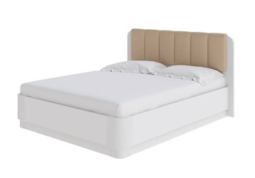Кровать с механизмом двуспальная Wood Home Lite 2 140х200, Белая+экокожа (Белый жемчуг/Белая эмаль/Бежевый) в Тюмени
