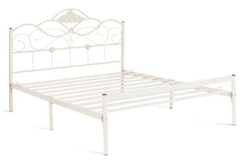 Кровать с основанием Federica (mod. AT-881) дерево гевея/металл, 160*200 (Queen bed), Белый (butter white) в Тюмени - предосмотр 1