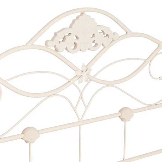 Кровать с основанием Federica (mod. AT-881) дерево гевея/металл, 160*200 (Queen bed), Белый (butter white) в Заводоуковске - изображение 4