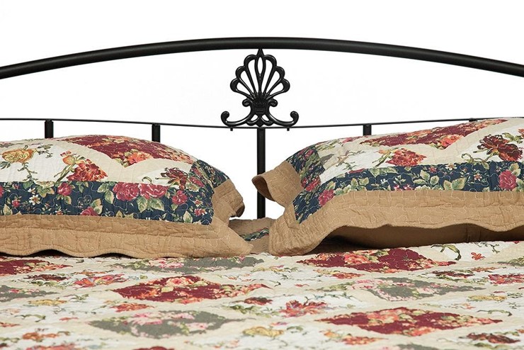Кровать с основанием РУМБА (AT-203)/ RUMBA дерево гевея/металл, 160*200 см (Queen bed), красный дуб/черный в Тюмени - изображение 3