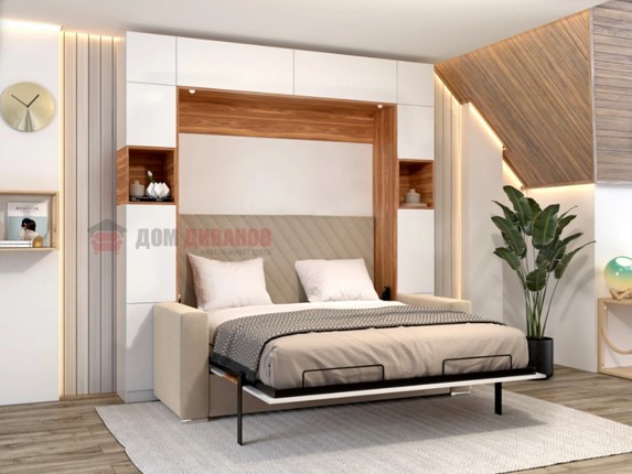Кровать-шкаф с диваном Аделина 1600х2000 в Заводоуковске - изображение