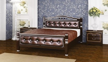 Кровать в спальню Карина-11 (Орех Темный, обивка бриллиант) 160х200 в Тюмени