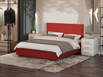 Мягкая кровать Neo 160х200, Велюр (Forest 13 Красный) в Заводоуковске