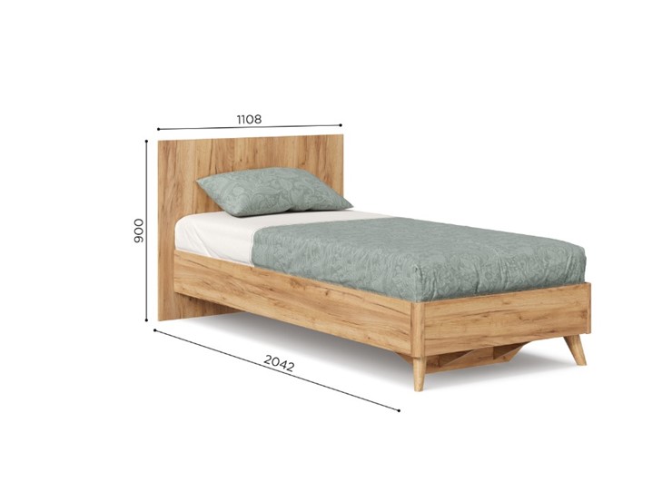 Односпальная кровать Марта-2 900 ЛД 406.160 с основанием, Дуб золотой в Заводоуковске - изображение 2
