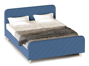 Кровать 1-спальная Мебельград Мелоди 900 (с основанием) Альба синий в Тюмени