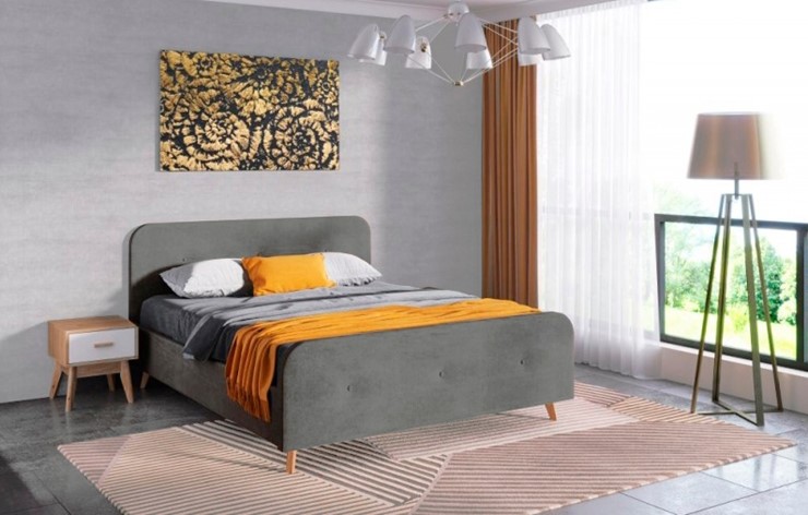 Односпальная кровать Сиерра 900 (с подъемным механизмом и коробом) Торонто серый в Заводоуковске - изображение 1