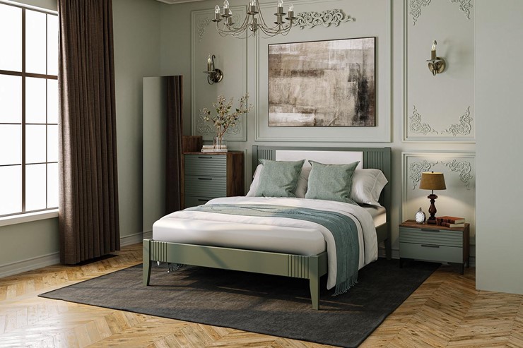 Кровать 1.5-спальная Бетти из массива сосны (Оливковый) 180х200 в Заводоуковске - изображение 2