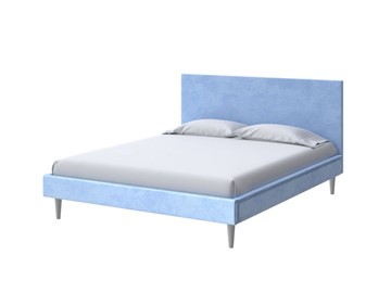 Кровать 1,5-спальная Claro 140х200, Велюр (Teddy Небесно-голубой) в Тюмени