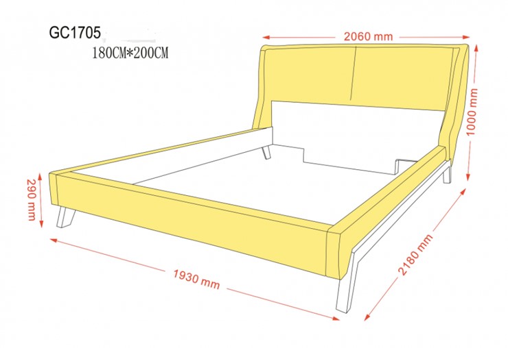 Кровать 2-х спальная GC1705 DARK GREY 180 в Тюмени - изображение 10
