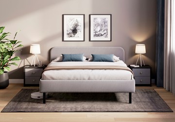 Кровать 2-спальная Hanna 160х200 с основанием (Багама серый) в Заводоуковске - предосмотр 1