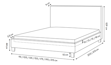 Спальная кровать Lino 140х200, Велюр (Monopoly Прованский синий (792)) в Тюмени - предосмотр 1