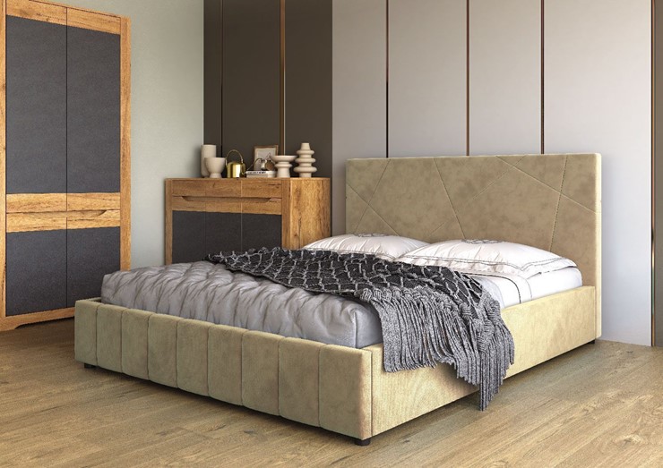 Спальная кровать Нельсон Абстракция 120х200 (вариант 3) с основанием в Тюмени - изображение 1