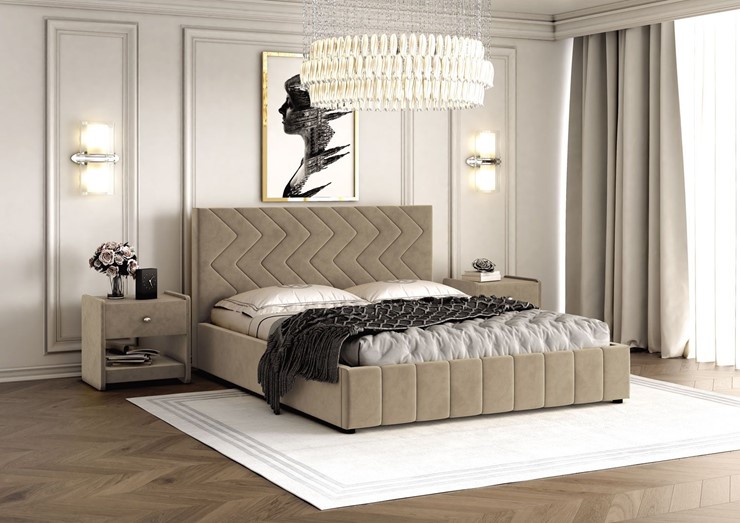 Кровать 1,5-спальная Нельсон Зиг Заг 120х200 (вариант 3) с основанием в Тюмени - изображение 1