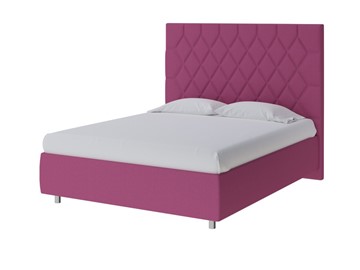 Кровать в спальню Rhomby 140х200, Рогожка (Savana Berry (фиолетовый)) в Тюмени