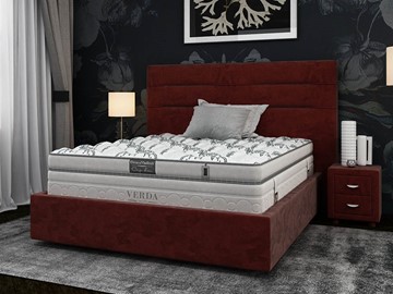 Спальная кровать Modern Compact/Island M 160х200, Микровелюр (Manhattan Гранатовый) в Тюмени