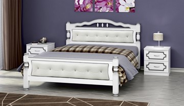 Кровать в спальню Карина-11 (Белый Жемчуг, светлая обивка) 160х200 в Тюмени