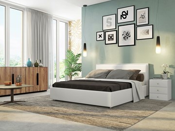 Спальная кровать Нэнси 160х200 с основанием, Ideal 301.кож.зам в Заводоуковске