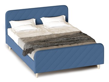 Спальная кровать Мебельград Мелоди 1400 (с подъемным механизмом и ящиком) Альба синий в Тюмени