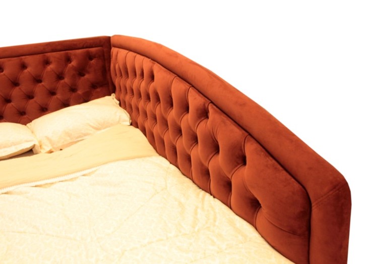 Кровать угловая  высокими ножками Грета 1340х2150 мм в Тюмени - изображение 5