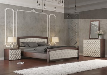 Кровать 1.5-спальная Магнат 140*200 с основанием, мягкие спинки в Заводоуковске