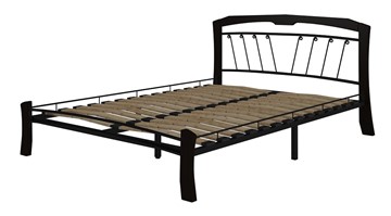 Кровать в спальню Муза 4 Лайт, 1600, черный/шоколад в Тюмени - предосмотр 1
