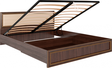 Двуспальная кровать с механизмом Беатрис М11 с мягким изголовьем (Орех Гепланкт) в Ишиме