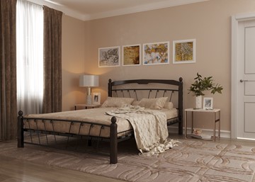 Двуспальная кровать Муза 1, 1600, черный/шоколад в Тюмени