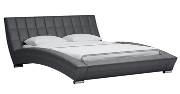 Спальная кровать Оливия 160 арт. Марика 485 к/з (серый) с основанием в Тюмени - предосмотр