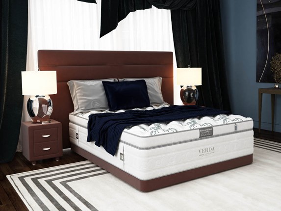 Кровать двуспальная Modern/Basement 180х200, Флок (Велсофт Спелая слива) в Заводоуковске - изображение