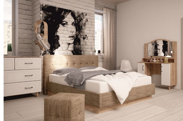 Спальня Ханна, набор 4, дуб баррик/белый в Заводоуковске - изображение