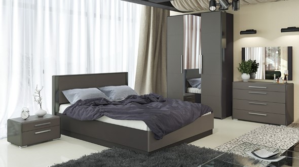 Гарнитур спальный Наоми №2, цвет Фон серый, Джут в Заводоуковске - изображение