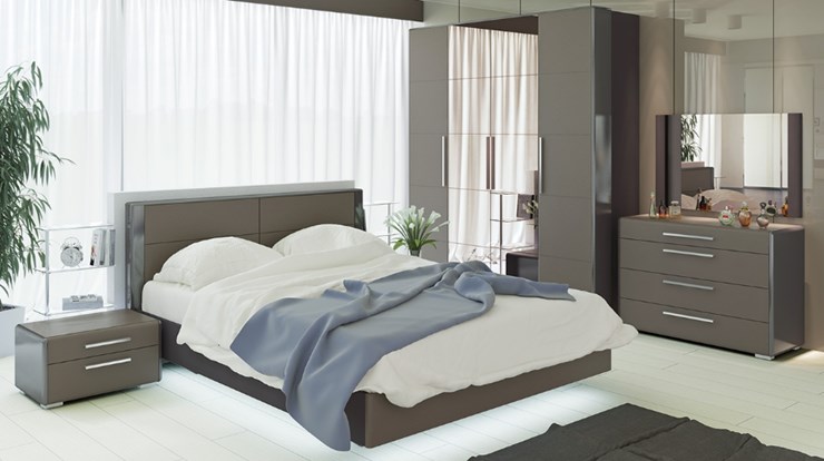 Спальня Наоми №3, цвет Фон серый, Джут в Заводоуковске - изображение