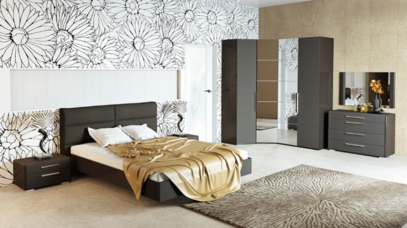 Модульная спальня Наоми №1, цвет Фон серый, Джут в Заводоуковске - изображение