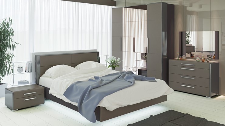 Модульная спальня Наоми №1, цвет Фон серый, Джут в Тюмени - изображение 4