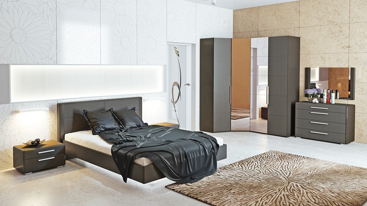 Модульная спальня Наоми №1, цвет Фон серый, Джут в Тюмени - изображение 5