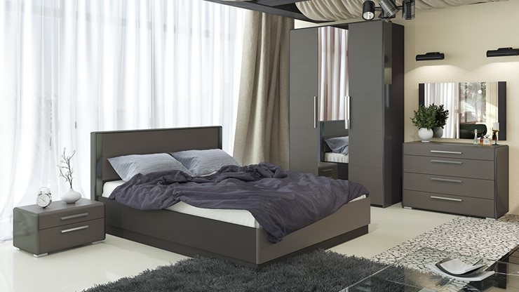 Модульная спальня Наоми №1, цвет Фон серый, Джут в Заводоуковске - изображение 6