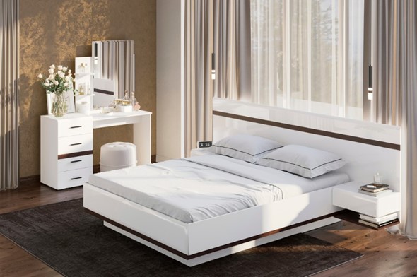 Спальня Соло, белый/белый глянец/венге в Ишиме - изображение