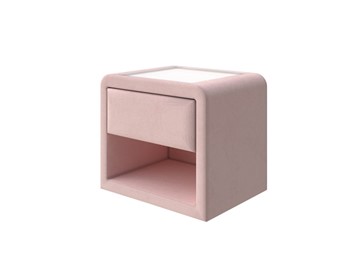 Прикроватная тумбочка Cube 52х41, Велюр (Ultra Розовый мусс) в Тюмени