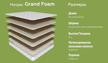 Матрас Grand Foam 19 в Заводоуковске - предосмотр 4