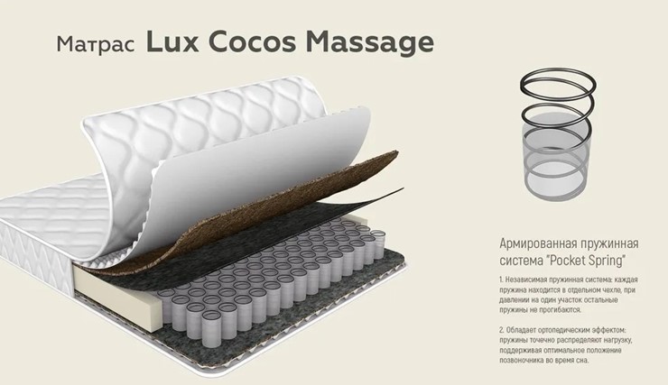 Матрас Lux Cocos Massage 24 в Тюмени - изображение 4