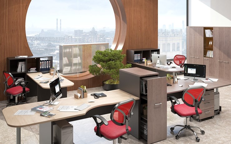 Офисный комплект мебели Xten с большим шкафом для документов для 2 сотрудников в Заводоуковске - изображение 5