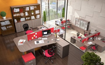 Офисный набор мебели Xten для двух сотрудников с тумбочками в Заводоуковске - предосмотр 3