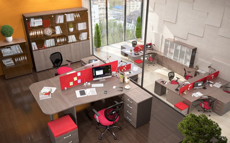 Офисный набор мебели Xten для двух сотрудников с тумбочками в Заводоуковске - изображение 3