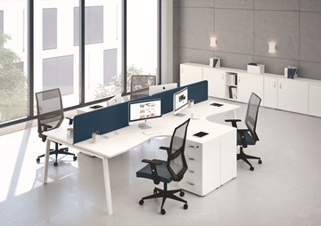 Офисный набор мебели А4 (металлокаркас TRE) белый премиум / металлокаркас белый в Тюмени - предосмотр
