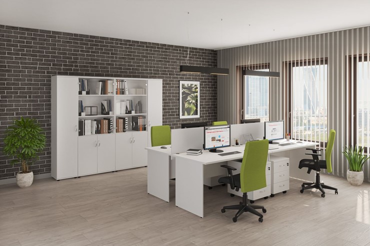 Комплект офисной мебели Комфорт (белый премиум) в Заводоуковске - изображение