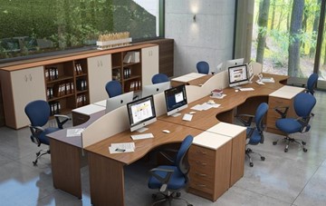 Офисный комплект мебели IMAGO - рабочее место, шкафы для документов в Тюмени - предосмотр